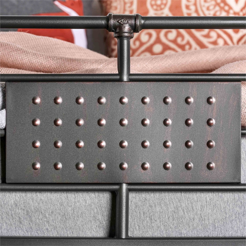 Furniture of America Bryon Metal Full over Full Bunk Bed in Antique Black