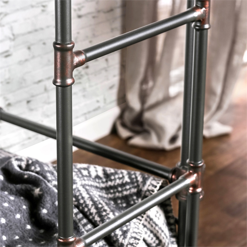 Furniture of America Bryon Metal Full over Full Bunk Bed in Antique Black