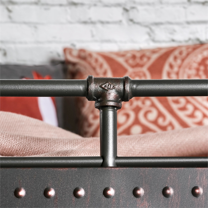 Furniture of America Bryon Metal Full over Queen Bunk Bed in Antique Black