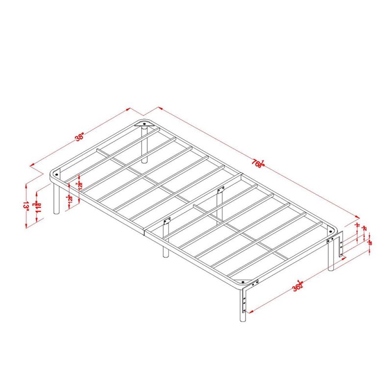 Furniture of America Nilda Industrial Metal Twin Bed Frame in Black