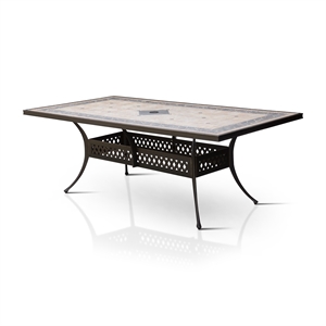 furniture of america donell contemporary concrete top patio dining table in antique black