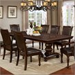 Furniture of America Alstroemeria Wood Pedestal Dining Table in Brown Cherry