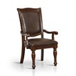 Furniture of America Alstroemeria Wood Arm Chair in Brown Cherry (Set of 2)