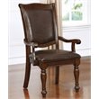 Furniture of America Alstroemeria Wood Arm Chair in Brown Cherry (Set of 2)