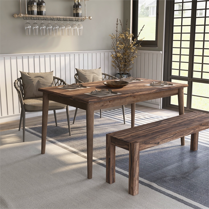 urban rustic dining table and bench set