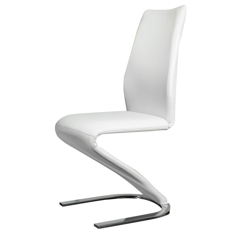 Furniture of America Verdell Faux Leather Dining Chair in White (Set of 2)