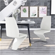 Furniture of America Verdell Faux Leather Dining Chair in White (Set of 2)