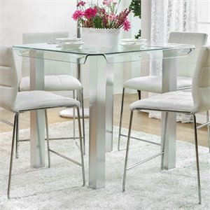Furniture of America Marva Counter Height Dining Table in White