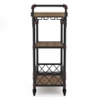 Furniture of America Sulema Industrial Metal 3-Tier Bar Cart in Sand Black