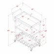 Furniture of America Sulema Industrial Metal 3-Tier Bar Cart in Sand Black