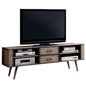 Furniture of America Eldroa Mid-century Solid Wood 72-Inch TV Stand in Gray