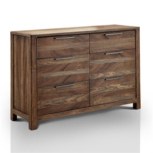 furniture of america bickson 2-piece rustic natural tone wood dresser