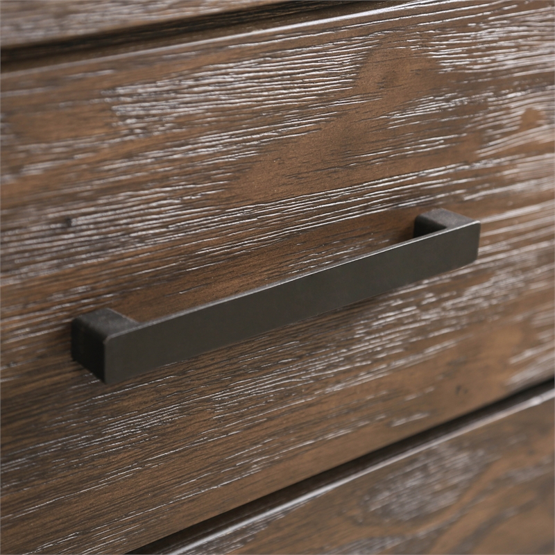 Furniture of America Krentin Rustic Wood 6-Drawer Dresser in Wire-Brushed Brown