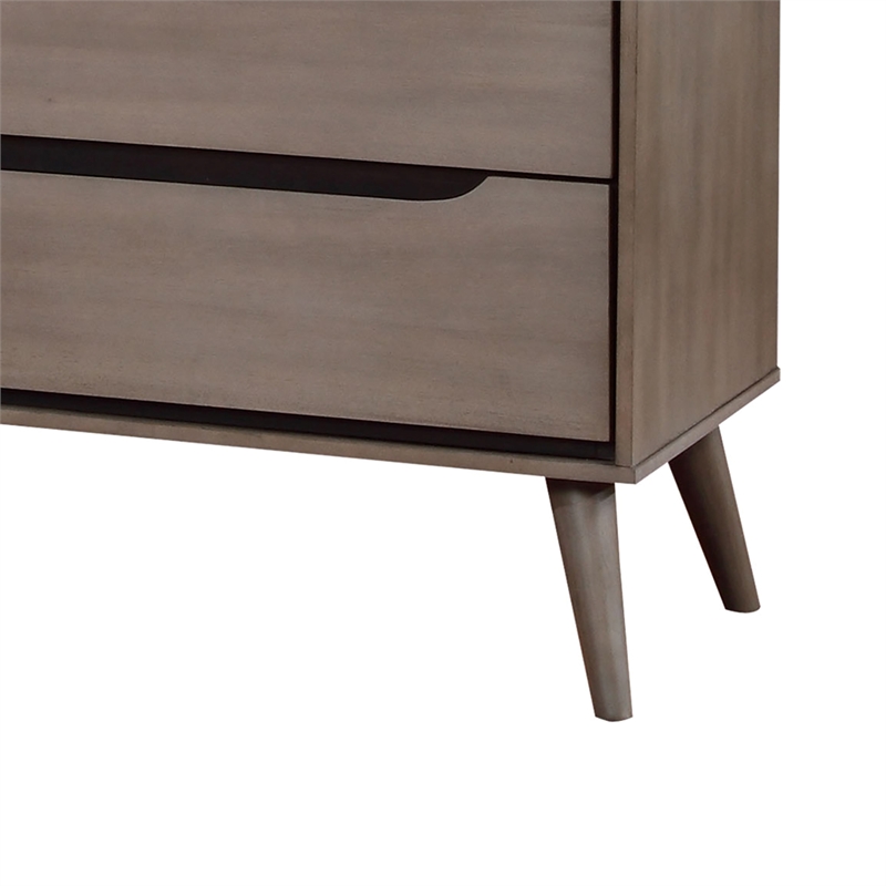 Furniture of America Belkor Mid-Century Modern Wood 6-Drawer Dresser in Gray
