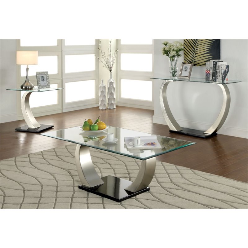 Furniture of America Navarre 3-Piece Coffee Table Set in ...