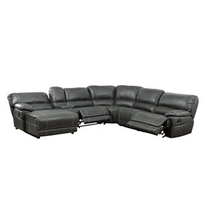 furniture of america marlyn faux leather reclining sectional