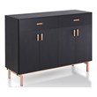 Furniture of America Coloma Wood 2-Drawer Buffet Server in Black and Rose Gold