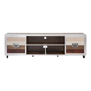 Furniture of America Micah Modern Wood TV Stand with Casters in Multi-color