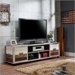 Furniture of America Micah Modern Wood TV Stand with Casters in Multi-color