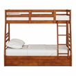 Furniture of America Tomi Wood Twin over Full Storage Bunk Bed in Oak