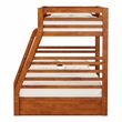 Furniture of America Tomi Wood Twin over Full Storage Bunk Bed in Oak