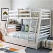 Furniture of America Tomi Wood Twin over Full Storage Bunk Bed in White