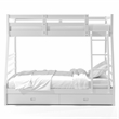 Furniture of America Tomi Wood Twin over Full Storage Bunk Bed in White