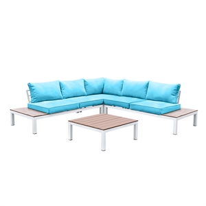 furniture of america chentelli rattan patio sectional with ottoman