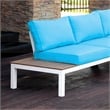 Furniture of America Chentelli Aluminum Patio Sectional with Ottoman in Blue