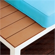 Furniture of America Chentelli Aluminum Patio Sectional with Ottoman in Blue