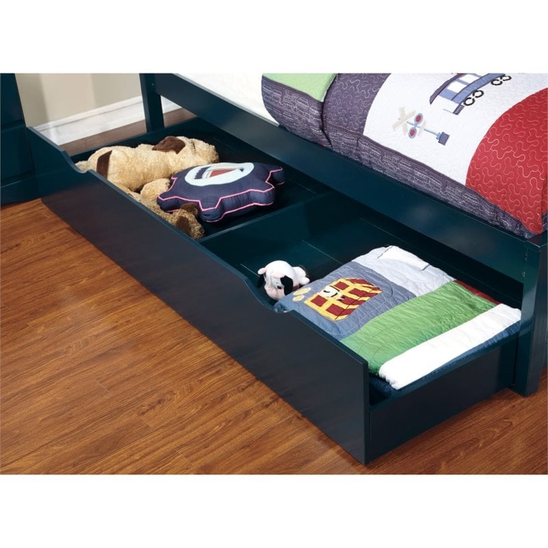 Furniture of America Barnes Transitional Wood Twin Trundle in Blue