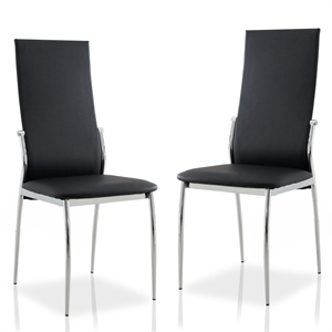 furniture of america gera contemporary faux leather highback dining side chair (set of 2)