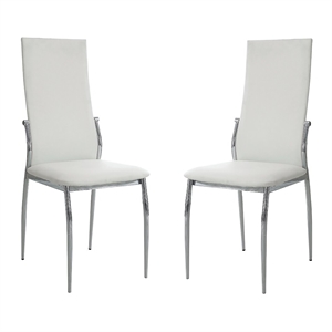 furniture of america gera contemporary faux leather highback dining side chair (set of 2)