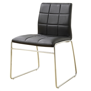 Furniture of America Poipen Faux Leather Dining Chairs in Black (Set of 2)