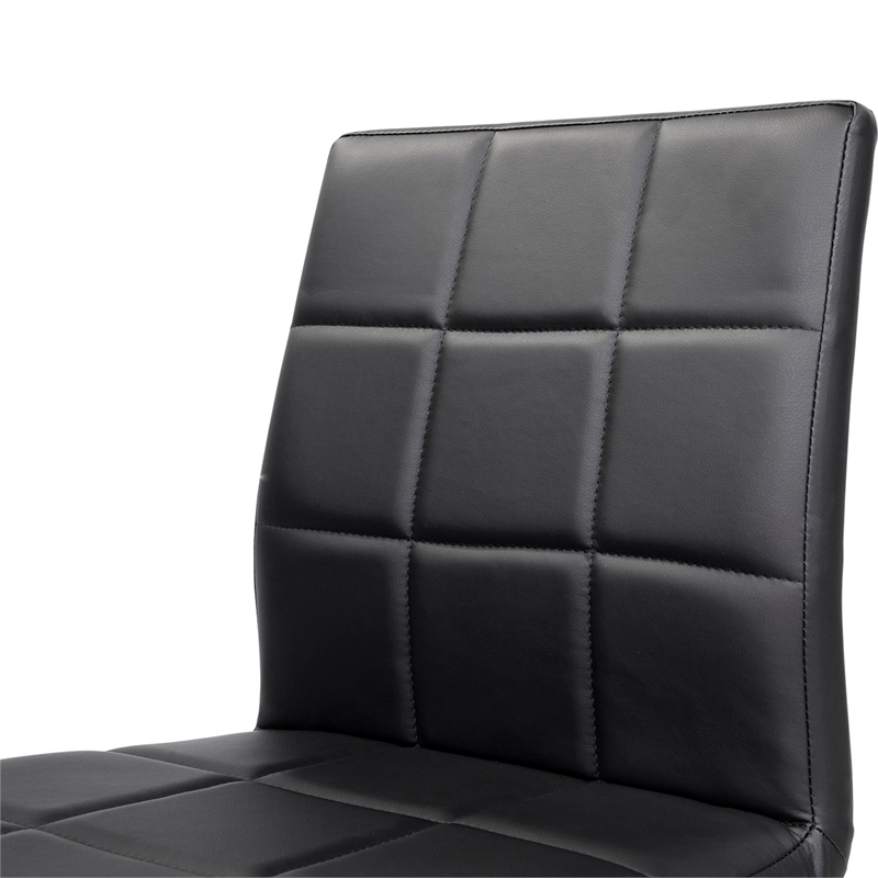 Furniture of America Poipen Faux Leather Dining Chairs in Black (Set of 2)