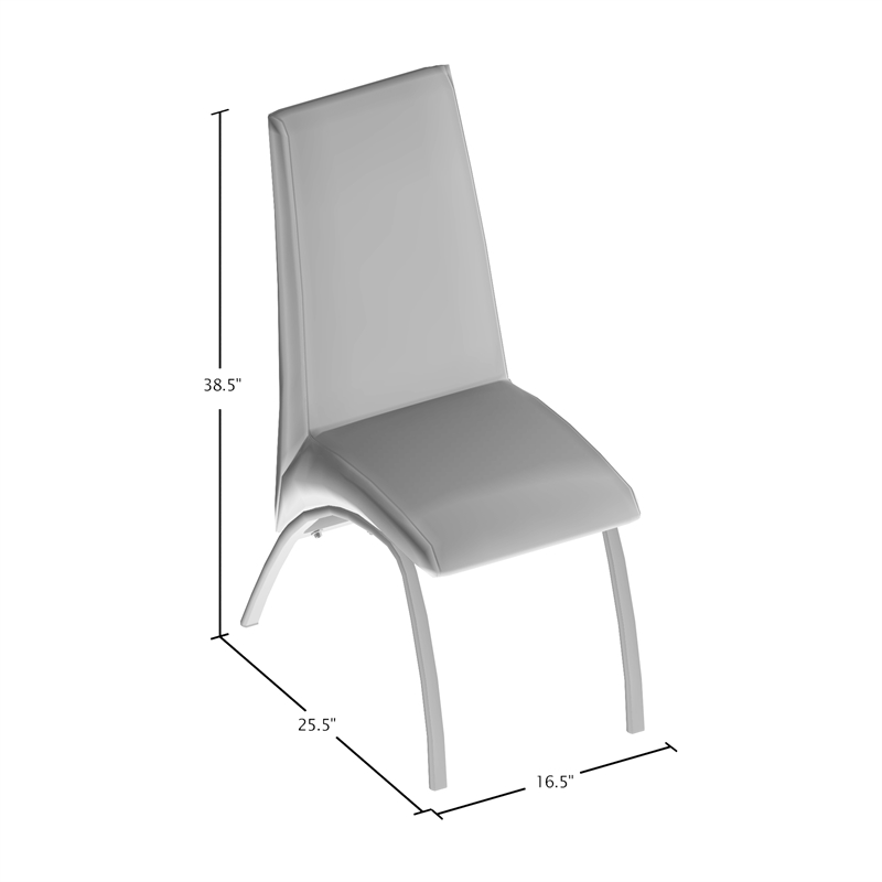 Furniture of America Duell White Faux Leather Dining Chair (Set of 2)