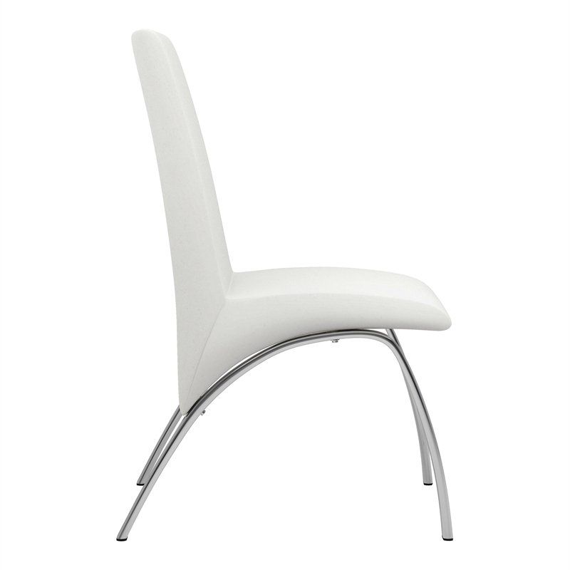 Furniture of America Duell White Faux Leather Dining Chair (Set of 2)