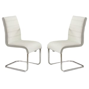 furniture of america dorazio contemporary faux leather tufted dining side chair (set of 2)