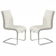 Furniture of America Dorazio Faux Leather Dining Chairs in White (Set of 2)