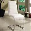 Furniture of America Dorazio Faux Leather Dining Chairs in White (Set of 2)