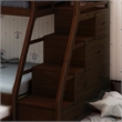 Furniture of America Dannick Wood Twin over Full Storage Bunk Bed in Dark Walnut