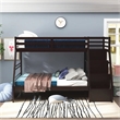 Furniture of America Dannick Wood Twin over Full Storage Bunk Bed in Dark Walnut