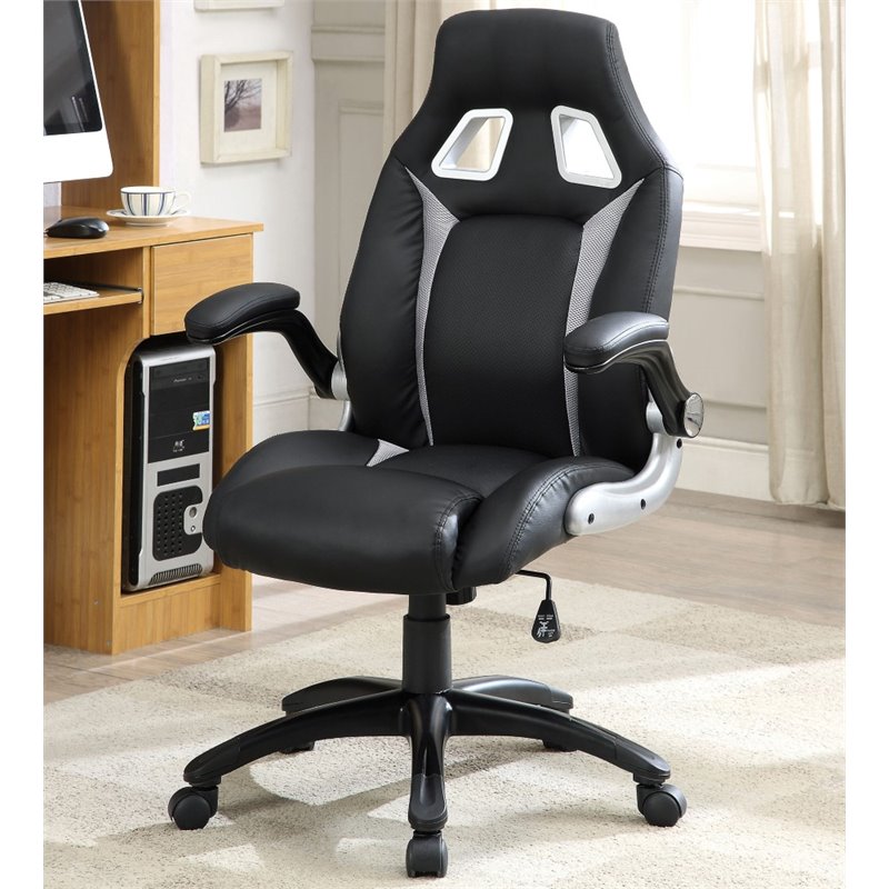 Furniture Of America Trevor Gaming Office Chair In Black And Gray Furniture Of America Trevor Gaming Office Chair In Black And Gray