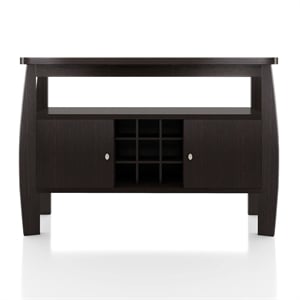 Furniture of America Mendota Wood Buffet Table with Wine Rack in Espresso