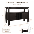 Furniture of America Mendota Wood Buffet Table with Wine Rack in Espresso