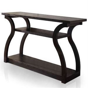 furniture of america kingsberg transitional wood console table in black