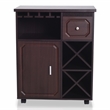 Furniture of America Odette Wood Wine Rack Kitchen Cart in Espresso