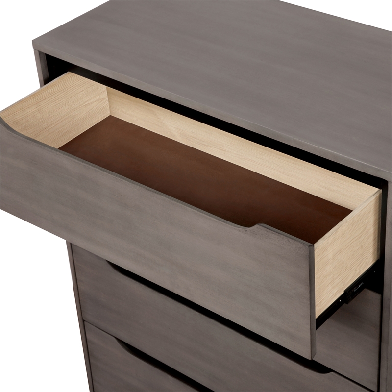 Furniture of America Belkor Mid-Century Modern Wood 4-Drawer Chest in Gray
