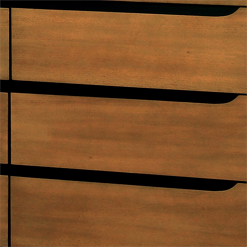 Furniture of America Belkor Solid Wood 6-Drawer Dresser and Mirror Set in Oak