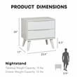 Furniture of America Belkor Mid-Century Modern Wood 2-Drawer Nightstand in Gray